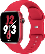 Sport Band Compatible with Apple Watch 38mm 40mm 41mm 42mm 44mm 45mm 46mm 49mm, Replacement Soft Silicone Strap Wristbands for iWatch Series 11/10/9/8/7/6/5/4/3/2/1 Ultra SE Women Men, Red by Acrbiutu