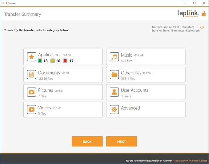 Laplink PCmover Migration Software - Initial Pay-Per-Use License Fee - Monthly invoicing for additional uses - $34.95/license with Super Speed USB 3.0 cable - Business Technician, 5 Licenses - Image 6