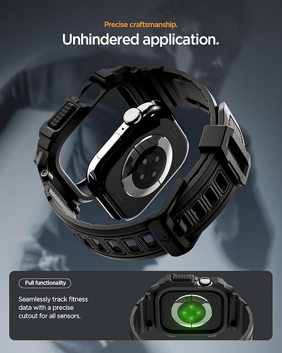 Spigen for Apple Watch Band with Case, Rugged Armor Pro Compatible with Ultra 3/2/1 49mm, Series 11/10 46/42mm, 9/8/7 45/41mm, SE3/SE2/SE/6/5/4 44/40mm Cover Strap - Image 6