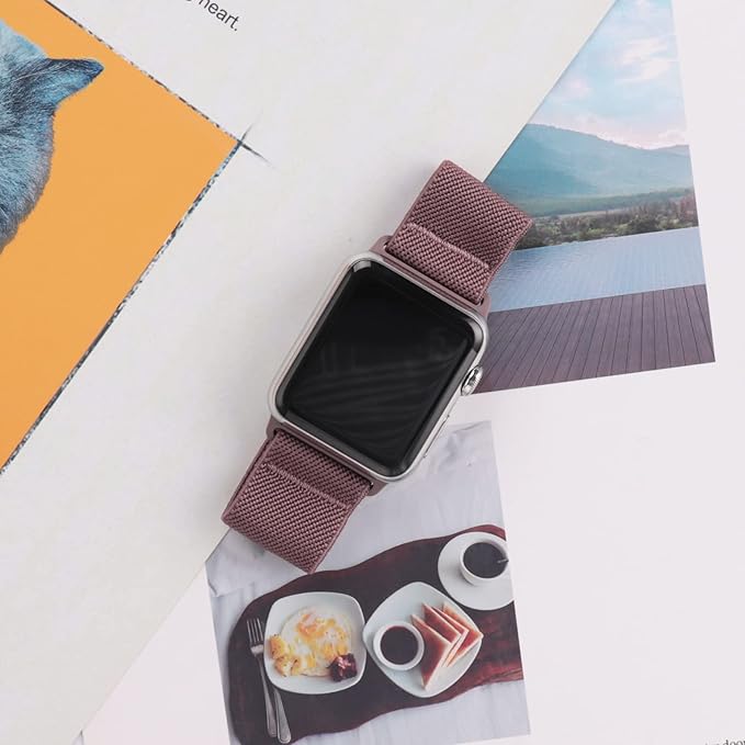 Stretchy Nylon Solo Loop Bands Compatible with Apple Watch 38mm 40mm 41mm 42mm 44mm 45mm 46mm 49mm Ultra 2 iWatch Series 11 10 9 8 7 SE 6 5 4 3 2 1 Strap,Sport Elastic Braided Women Men - Image 7