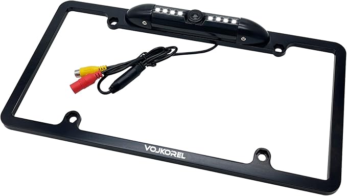 License Plate Frame Backup Camera with 8 LED Rear View Camera 170° Ultra-HD Night Vision Waterproof Rearse Cam. by VOJKOREL