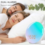 Wake Up Light Sunrise Alarm Clock for Bedroom, 17 Nightlights, Sound Machine with 5W Bluetooth Speaker, 25 Soothing Sounds, SleepTimer, Dual Alarms, FM Radio, Ideal Gift for Baby, Kids, Adults, Senior - Image 6