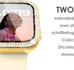 Surace Apple Watch 42mm Series 3/2/1 Case with Tempered Glass Screen Protector, Bling Diamond Overall Protective Case, Gold - Image 4