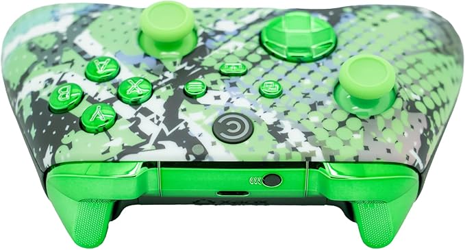 Custom Controllerzz Designer Series Custom Wireless Controller for Xbox Series X/S, Xbox One, & PC - Multiple Designs Available (Swamp Fade & Green Chrome Inserts) - Image 4