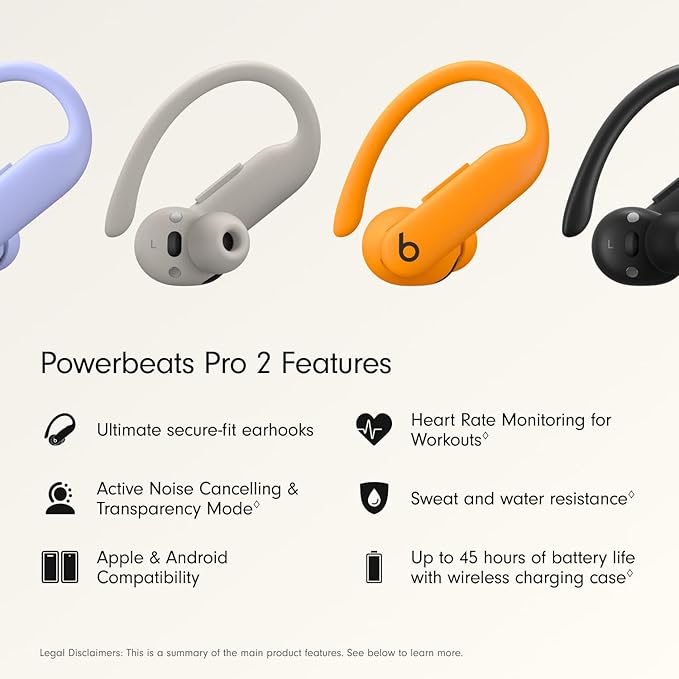 Beats Powerbeats Pro 2 - Wireless Bluetooth Earbuds with USB-C Charging Cables (1.5 m) - Electric Orange - Image 2