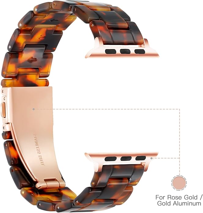 Lightweight Resin Band For Apple Watch Series 11 10 9 8 7 6 5 4 3 2 1 SE 3 2 Ultra 3 2, Fashion Adjustable Replacement Strap for iWatch Bands 38mm 40mm 41mm 42mm 44mm 45mm 46mm 49mm for Women Men - Image 3