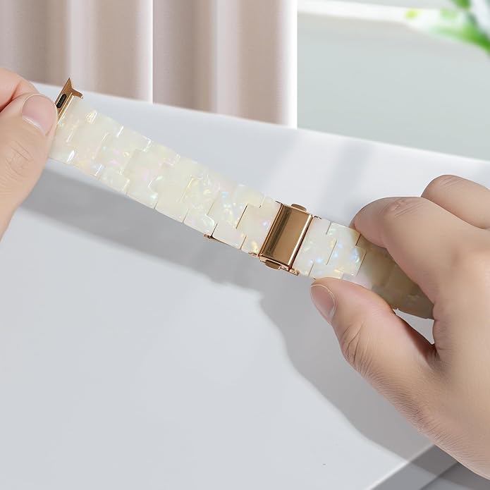 HOPO Compatible With Apple Watch Band 38mm 40mm 41mm 42mm 44mm 45mm 46mm 49mm,Resin Watch Strap Bracelet Wristband Fashion Lightweight Replacement For iWatch Bands Series 11 Ultra 10 9 8 7 6 5 4 3 2 1 SE for Women Men - Image 7