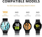2+4 Pack for Samsung Galaxy Watch 6 44mm Screen Protector Case, 2 Pack Hard PC Protective Bumper Shell + 4 Pack Anti-Fog Tempered Glass Film, Waterproof Face Cover Set - Image 2