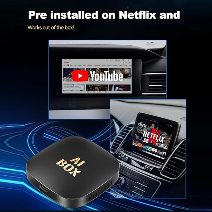 AI Box Carplay, 2+16GB Ai Magic Box for Streaming Netflix/YouTube/TikTok, Car Play Wireless Adapter Supports iPhone & Android Auto, Plug & Play, for Cars with OEM Wired CarPlay/Android Auto - Image 7