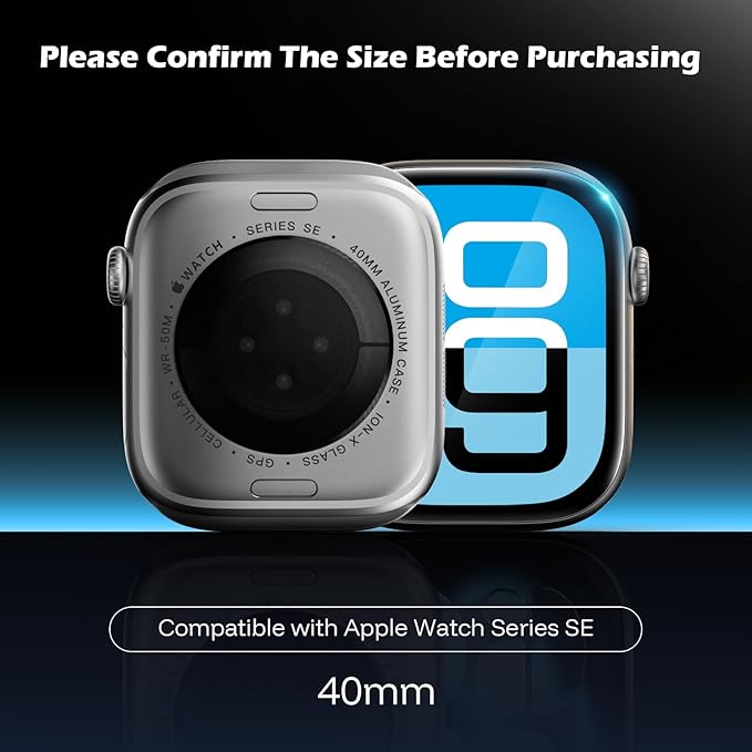 JULK 6-Pack for Apple Watch SE Screen Protector 40mm, Flexible Film Non-Bubbles Soft TPU Face Screen Protector for iWatch SE-3(2025)/SE/6/5/4 40mm, Touch Sensitive, HD Transparent - Image 3
