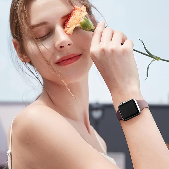 Lerobo 6 Pack Silicone Slim Bands Compatible for Apple Watch Band 38mm 40mm 41mm 44mm 42mm 45mm 49mm, Slim Thin Narrow Replacement Sport Strap Wristband for iWatch Series 8/7/SE/6/5/4/3/2/1 Women Men - Image 5