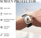 Adepoy for Apple Watch Case Series 7/8 45mm with Tempered Glass Screen Protector, Double Bling Case Crystal Diamonds Rhinestone Bumper Overall Hard PC Ultra-Thin Protective Cover for iWatch 45mm - Image 2