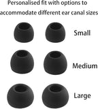 Replacement Silicone Ear Tips for JBL Vibe Beam 2 / JBL Vibe Beam/JBL Vibe 200TWS / JBL Wave Beam Wireless Earbuds, 3 Pairs (S/M/L, Black) - Image 3