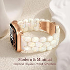 V-MORO Resin Bracelet Compatible with Apple Watch Band 40mm/41mm/42mm/38mm Women Fashion Cute Wristband for iWatch Series 11/10/9/8/7/6/5/4/3/2/1/SE Lightweight Dressy Fancy Strap(Colorful Ivory White) - Image 5