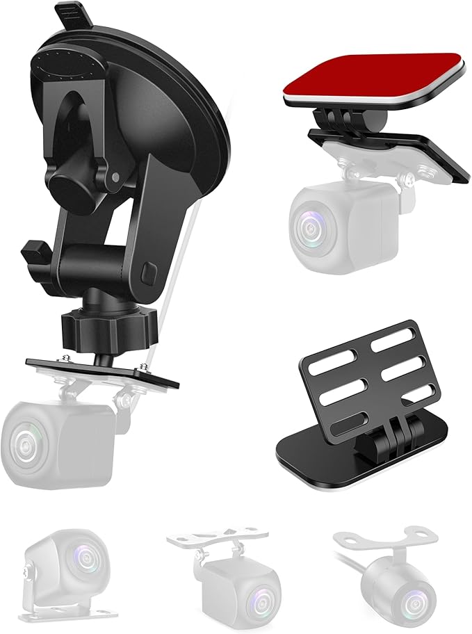 Pixelman Rear Camera Mount (2 Pcs), Universal Windshield Backup Camera Mount, Adjustable Dash Cam Bracket by Pixelman