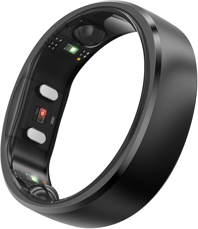 RingConn Gen 2, World’s First Smart Ring with Sleep Apnea Monitoring, No APP Subscription, 12-Day Battery Life, Stress/Heart Rate/Women's Health Tracker, Android & iOS Compatible (Black, Size 7) by RingConnSmartRing