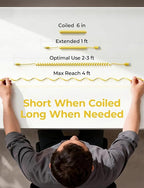 LISEN Coiled USB C Cable, 2 Pack for Android Auto & CarPlay Cable, Short USB A to USB C Cable Compatible with iPhone 17/16/15, Samsung Galaxy S25/S24/S23 A15/A14, Google Pixel 9/8, Yellow 4FT - Image 6
