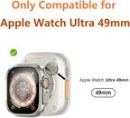 2 Pack Hard Case for Apple Watch Ultra 1 2 3 49mm Tempered Glass Screen Protector Case, Full Coverage Shockproof Iwatch Bumper Cover (Clear+Clear, 49mm) - Image 6