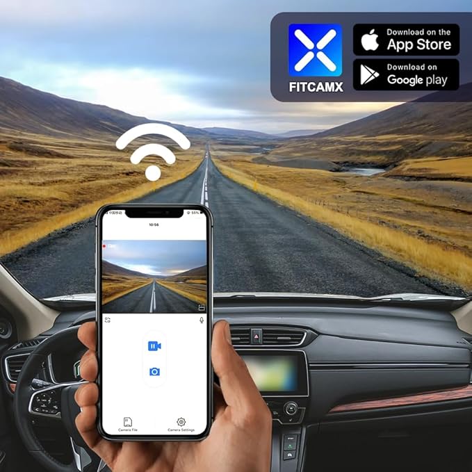 Fitcamx 4K Dash Cam Suitable for Honda CR-V 2017-2022 LX EX Touring EX-L Special Edition (Gen5), OEM Factory Look, UHD 2160P Video, Loop Recording, WiFi & APP, G-Sensor, Easy to Set, 64GB Card - Image 4
