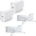 iPhone 17 16 Charger,2Pack USB C Wall Charger Block Chargers Fast Charging with 10FT USBC to C Woven Cable for iPhone 17/17 Pro/17 Pro Max/17 Air/iPhone 16/16 Plus/16 Pro Max/16E/15/15Pro,iPad Pro by Unknown