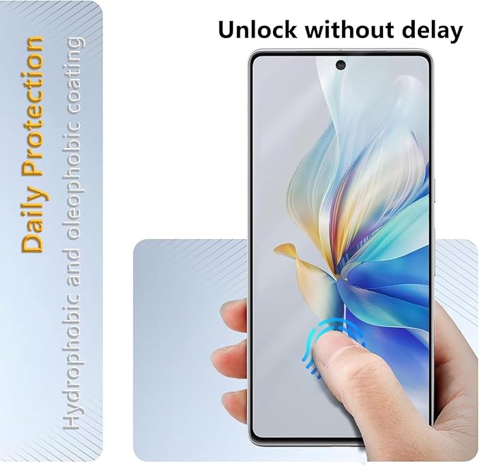 JZG 2 Pack for Google Pixel 7 Pro Screen Protector Tempered Glass, No Camera Lens Protector, Fingerprint Unlock, Anti-Shock, Bubble Free, Case Friendly - Image 3