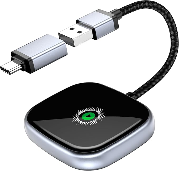 Wireless CarPlay Adapter, Wireless Car Screen Adapter for iPhone-Easily Upgrade Wired CarPlay to Unwired Connectivity, Includes USB-A to USB-C Dongle, Plug & Play for iPhone (iOS 10 and Above) by VNILRGLE