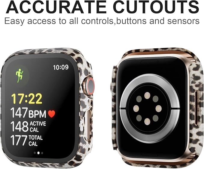 5 Pack Case with Tempered Glass Screen Protector for Apple Watch Series 9 8 7 41mm, PC Hard Ultra-Thin Slim Fit Scratch Resistant Bumper Protective Cover for iWatch S9 S8 S7 41mm Accessories - Image 4