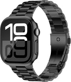 iiteeology Compatible with Apple Watch Band 42mm Series 11 Series 10, Upgraded Stainless Steel Band with iWatch Screen Protector Case for Men Women Black/Black - Image 2