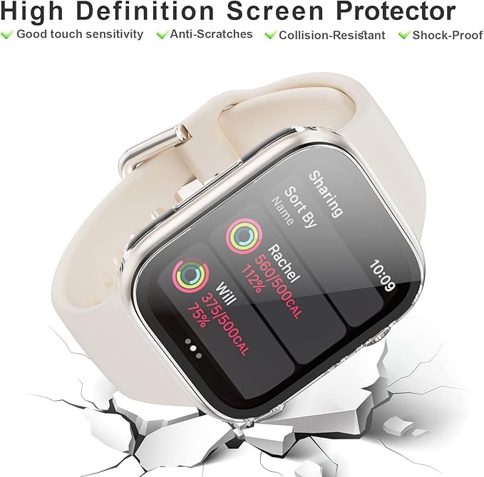 Apple Watch SE 2022/Series 6/5/4 40mm Matte Case with Built-in Tempered Glass Screen Protector - Image 2