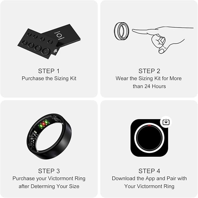 Titanium Smart Ring, Sleep & Activity Tracking Ring with Heart Rate, HRV, Stress Insights, 7-Day Battery Life, No Subscription, IP68 Waterproof, iOS & Android Compatible (Black, 7) - Image 2