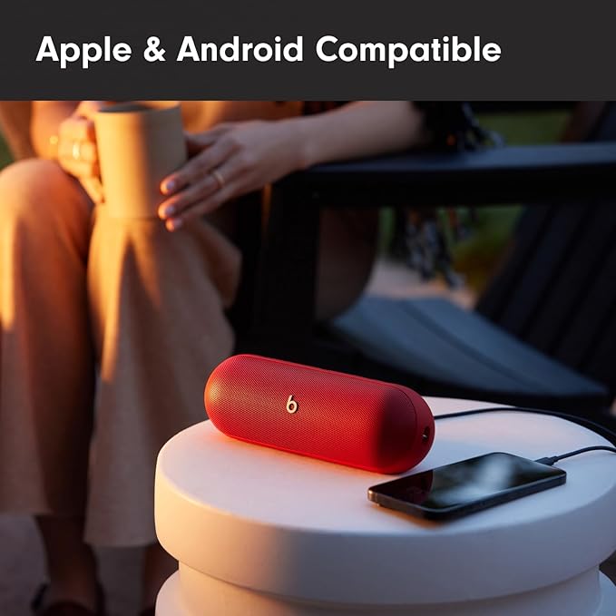 Beats Pill - Portable Bluetooth Speaker - Up to 24H Battery Life, Water Resistant, Bluetooth, Apple & Android Compatible, Seriously Loud Sound for Home, Outdoor and Travel – Statement Red - Image 5