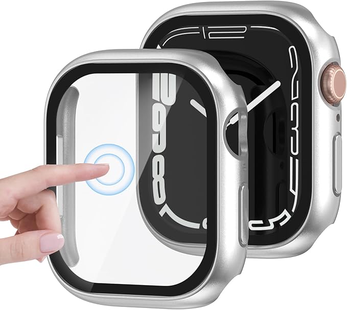 [2 Pack] Case for Apple Watch Series 10 Screen Protector 42mm Accessories Built-in HD Tempered Glass Full Protective PC Hard Bumper Lightweight 2 in 1 Cover Compatible iWatch S10 by Unknown