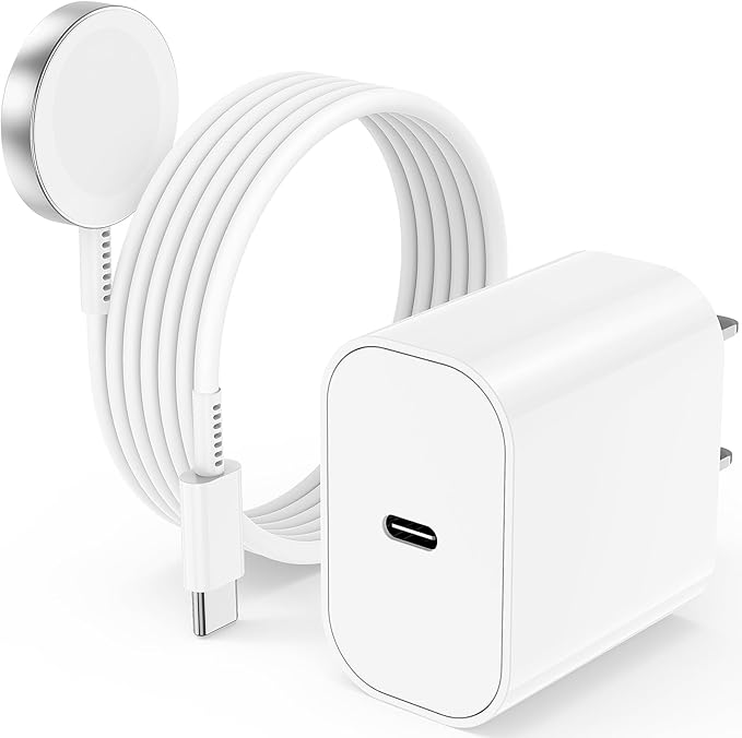 USB C Apple Watch Charger, [Apple MFi Certified] Magnetic iWatch Fast Charging Cable Cord 6ft and iPhone Type C Wall Charger Plug Block for Apple Watch Series Ultra 2/Ultra/11/10/9/8/7/SE/6/5/4/3/2 by Cerdeti