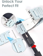 V.R.HOPE Resin Watch Band Compatible with Apple Watch Band for Women 42mm 44mm 45mm 46mm49mm Starlight Fashion Lightweight Bracelet Strap for iWatch Series Ultra3/11/10/9/8/7/6/5/4/3/2/1/SE3(Mint Blue) - Image 7