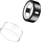 Cover Compatible for Oura Ring Gen 4/Gen 3 Horizon/Gen 3 Heritage,(NOT Compatible with Oura Ring 4-Ceramic), Charging Directly,Rugged TPU Finger Protector for Workout Women Men-Clear+Black -Size 8 by Snyeest