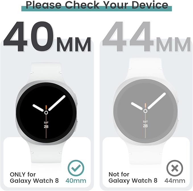 Tensea [5+5Pack for Samsung Galaxy Watch 8 Screen Protector Case 40mm Accessories, Hard PC Bumper/HD Anti-Fog Tempered Glass Protective Film, Face Cover Set, Galaxy Watch 8 Case for Women Men - Image 2