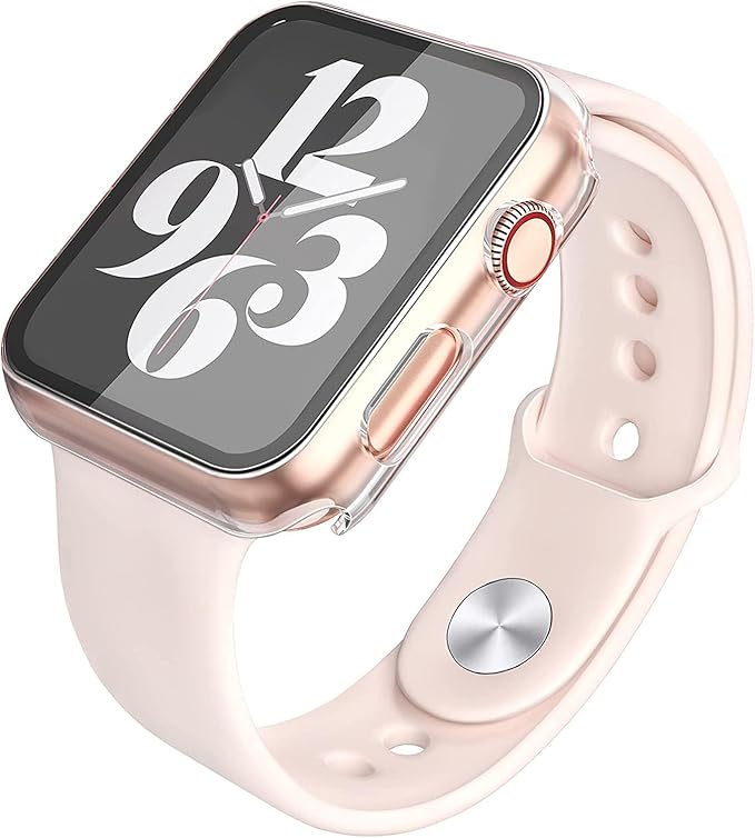 Misxi 2 Pack Hard PC Case with Tempered Glass Screen Protector Compatible with Apple Watch SE 3 (2025) SE 2 SE Series 6 Series 5 Series 4 44mm, 1 Blue + 1 Transparent - Image 5