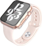 Misxi 2 Pack Hard PC Case with Tempered Glass Screen Protector Compatible with Apple Watch SE 3 (2025) SE 2 SE Series 6 Series 5 Series 4 44mm, Overall Shockproof Protective Cover for iWatch, 1 Black + 1 Transparent - Image 5