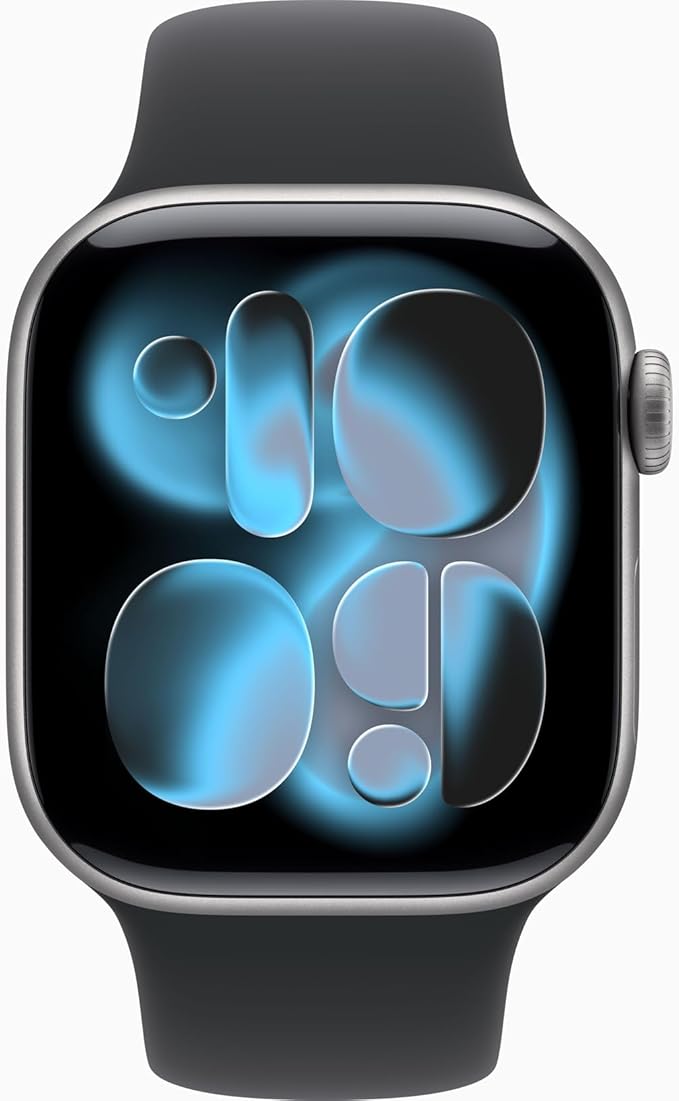 Apple Watch Series 11 [GPS + Cellular, 42mm] Space Gray Aluminum Case with Black Sport Band, S/M (Renewed) - Image 2