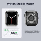 3 in 1 Goton Metal PC Case for Apple Watch Screen Protector 44mm, 360° Protective Rugged Tempered Glass Waterproof Face Cover Bumper for Apple Watch SE 3/SE 2/SE, Sereies 6/5/4, 44mm Black - Image 7