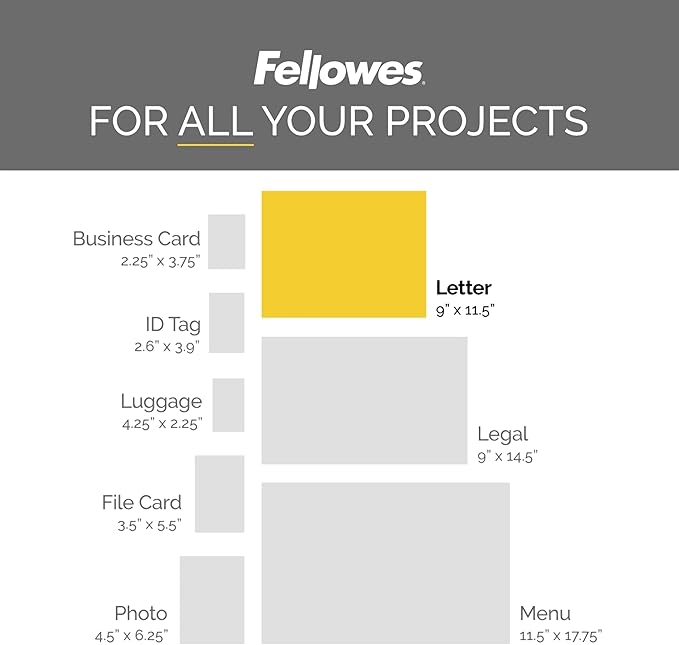 Fellowes Thermal Laminating Pouches, ImageLast, Jam Free, Letter Size, 5 Mil, 50 Pack (5204002) - Image 2