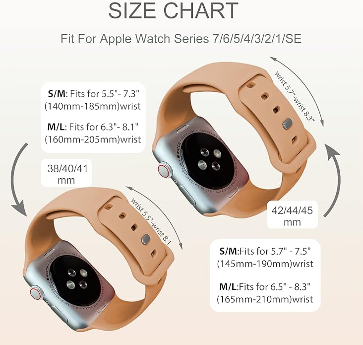 Sport Bands Compatible with Apple Watch 42mm 44mm 45mm 46mm 41mm 38mm 40mm 49mm for Women Men, Soft Silicone Strap for iWatch Wristband Series Ultra SE 11 10 9 8 7 6 5 4 3 2 1 - Image 8