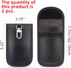 2 Pack Faraday Car Keycase Protective Bag Car rfid Signal Blocking Key Fob Protector Carbon Fiber Security Anti-theft Car Key Pouch Anti-Hacking Case Blocker Car Rfid Key Bag Faraday Cage Protector - Image 2