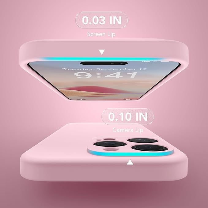 Magnetic for iPhone 13 Pro Case, Compatible with MagSafe, [Full Camera Protection][Screen Protector] Silicone Shockproof Protective Phone Case for iPhone 13 Pro 6.1", Chalk Pink - Image 7