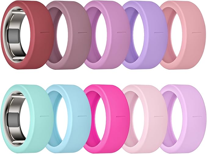 10 Pack Covers Compatible with Oura Ring Gen 4/4 Ceramic/Oura Ring 3 Cover, Ultra-Thin Anti-Scratch Silicone Ring Protector for RingConn Gen 2/Gen 2 Air/ULTRAHUMAN Ring AIR for Women Men by BandRain