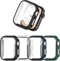 COMMUTER 4 Pack Case Compatible with Apple Watch 44mm Series SE 3nd Gen 2025 SE 2 SE 1 6 5 4 with Tempered Glass Screen Protector, Ultra-Thin Hard PC Full Protective Face Cover Bumper for iWatch 44mm by Unknown