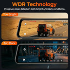 12" Mirror Dash Cam, 4K UHD Front and 2.5K Rear View Dash Camera for Car, with ADAS BSD LCA Smart Mode, GPS, G-Sensor, Loop Recording, Parking Monitor, Voice Control, 5.8GHz WiFi - Image 5
