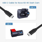 30 ft USB C Cable for Rove R2-4K Dual Dash Cam, Power Cord for Rove Car Dashboard Camera - Image 2