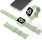 Sport Band Compatible with Apple Watch 38mm 40mm 41mm 42mm 44mm 45mm 46mm 49mm, Replacement Soft Silicone Strap Wristbands for iWatch Series 11/10/9/8/7/6/5/4/3/2/1 Ultra SE Women Men, Matcha - Image 2