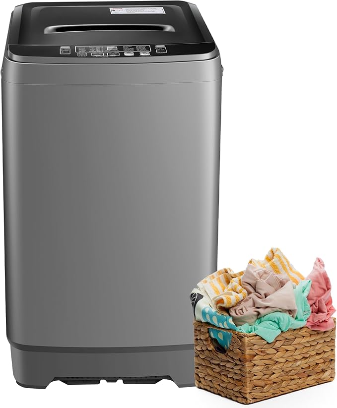 YASHE 17.6 lbs Portable Washing Machine, Full Automatic Compact Washer with Drain Pump, 10 Wash Programs, 8 Water Levels, LED Display, Portable Washer Machine for Apartment, RV, Dorm and Home by YASHE